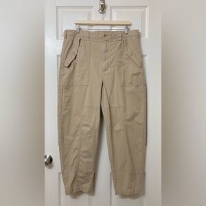 Banana Republic Tan Utility Barrel Pants 16 Long Boho Y2K Cargo Grunge 90s